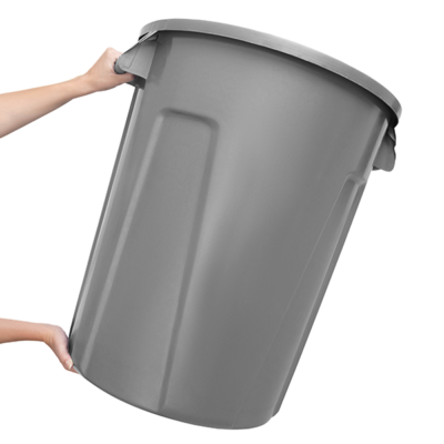 Heavy-Duty Round Plastic Trash Container - Lar Plastics